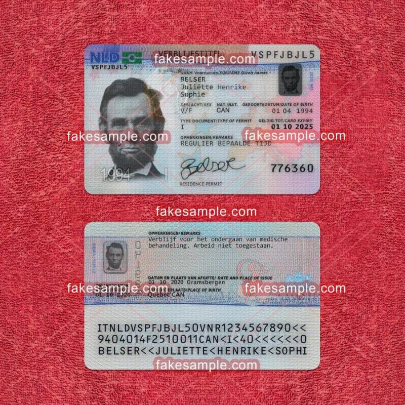 USA (Green Card) Residence Card Fake Template